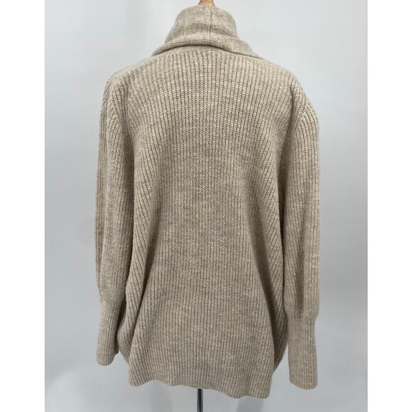 Rachel Parcell Oversize Cardigan Sweater Shawl Collar Bishop Sleeve Beige XS - Picture 6 of 9